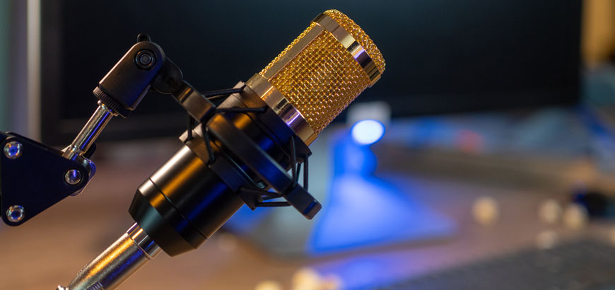 Close up of a microphone