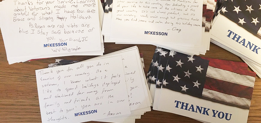 Letters of thanks written by McKesson employees to military service members
