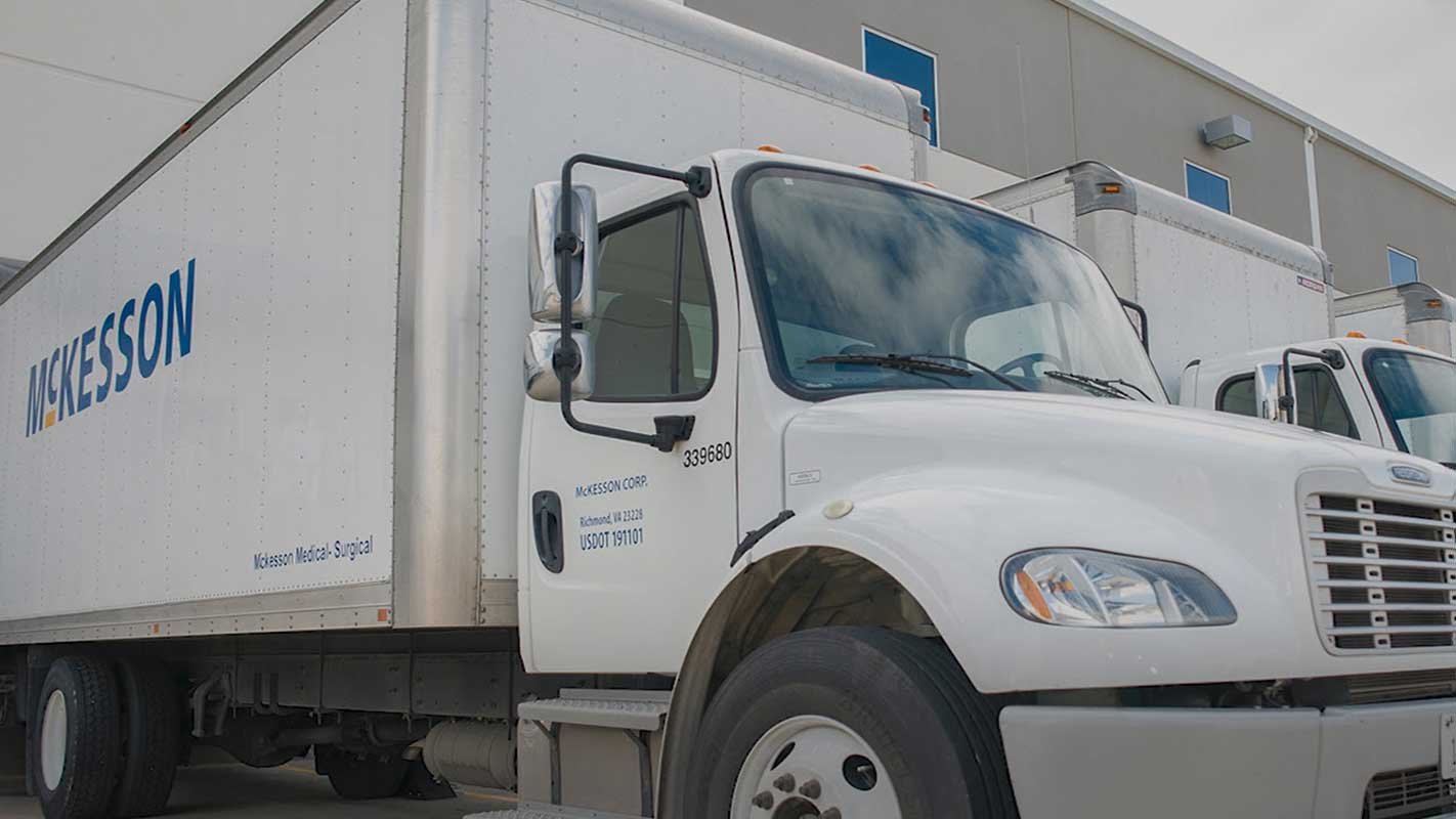 Delivery truck with McKesson logo on the side