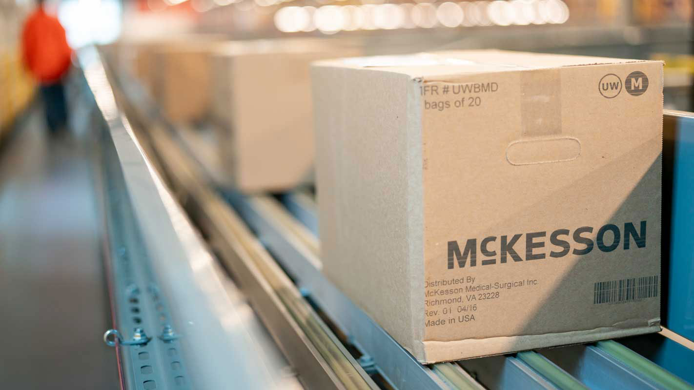 Close up of McKesson shipping box
